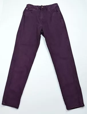 Vintage 80s Jeans Purple Mom High Waist Tapered Leg Misses 9/10 Size Jordache • $39.95