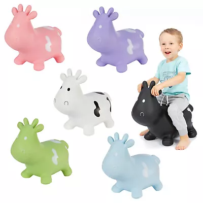 Bouncy Space Hopper Inflatable Bouncer Jumping Toy Cow + Pump Gift Toy 6 Colours • £25.40