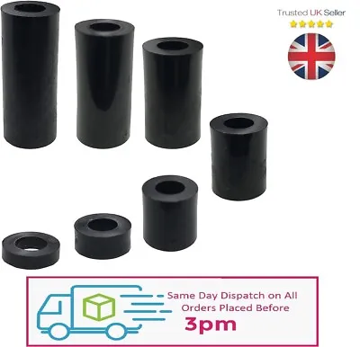 £3.75 • Buy Black Nylon Spacers Standoff Plastic Washers M6/M8 3mm - 30mm