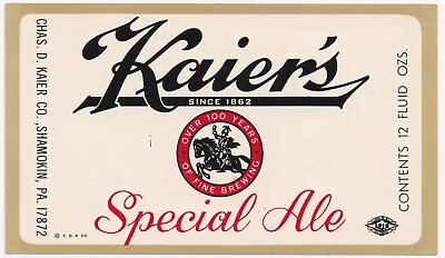 Kaier's Special Ale Label • $2