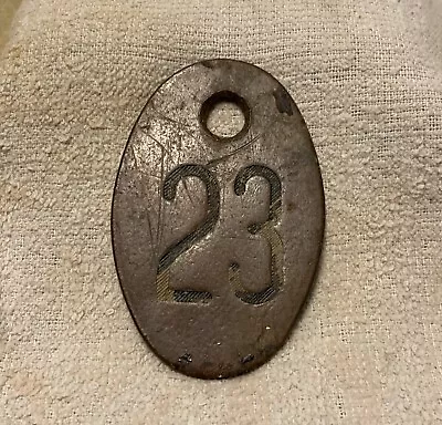 Vintage Brass/bronze Cow Number Tag Dairy Farm Cattle Marker #23 Double Sided • $22.99