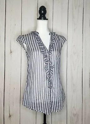 Merona Striped Sleeveless Top Ruffles Women’s Size Small • $7.95