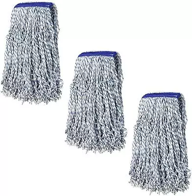 Nano Microbial Cut End Finish Mop Universal Headband Blue (Pack Of 3) • $22.79