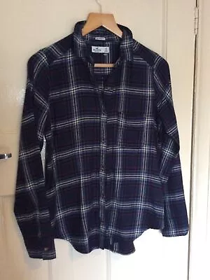 £2.99 • Buy Hollister Blue Checked Boyfriend Fit Long Sleeve Shirt Size XS