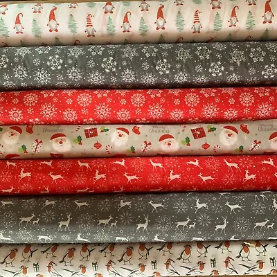 £1.95 • Buy Festive Christmas Polycotton Fabric, Material NEW