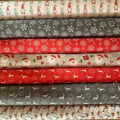 £1.95 • Buy Festive Christmas Polycotton Fabric, Material NEW