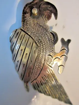 Vintage Silver Parrot Pin Marked 925 Sterling Made In Mexico Fine Delicate D • $9.99