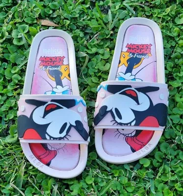 Melissa + Mickey Minnie Slip On Pink Slide Sandal Flats Women's Size 5  • $34.95