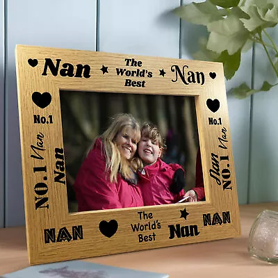 Nan Gifts Nan Wooden Photo Frame Birthday Christmas Gift For Nan Nanny Keepsake • £7.99