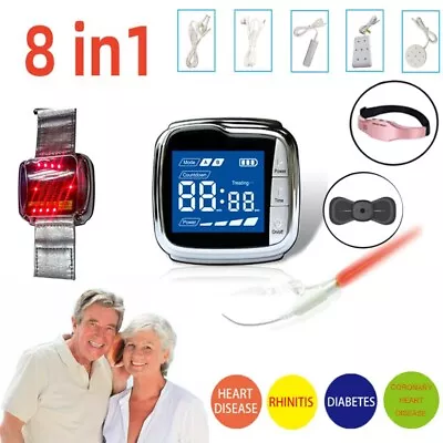 LASTEK 8 In1 Kit Laser Watch+5 Treat Probes+Acupuncture Pen+Head Massager Device • $195.69