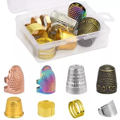 8 Pcs Metal Sewing Thimble Adjustable Thimble For Hand Sewing Finger Protect... • $14.76