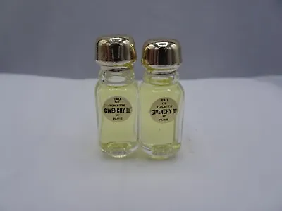  Givenchy III Eau De Toilette - Mini Bottle Miniature/Travel Size Lot Of 2 • $10