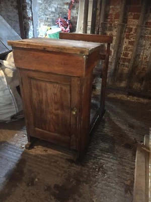 £100 • Buy Victorian Teachers Desk Oak, Period Features. Front Cupboard, Ink Wells, Traditi