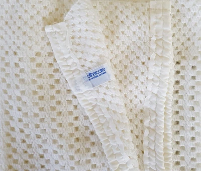£25 • Buy Vintage Mothercare Pram Blanket Acrylic Cellular White Made In GB