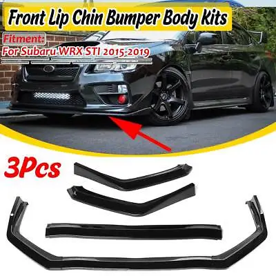 $68.99 • Buy Gloss Black V-Limited Style Front Bumper Lip Spoiler For Subaru WRX STI 15-19