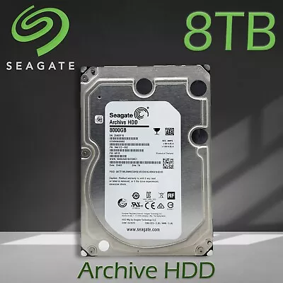 8TB 3.5  SATA HARD DRIVE HDD For Archive PCs / CCTV / DVR Seagate Free Delivery • £110