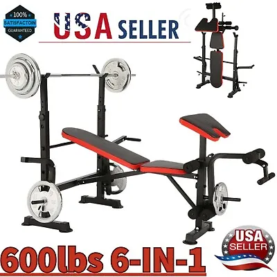 600lbs Adjustable Weight Bench Olympic Workout Bench Home Exercise Equipment NEW • $169.99