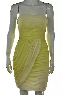 Erin Erin Fetherston Womens Dress Size 2 Ivory Sheath Strapless Knee Length Silk • $24.99