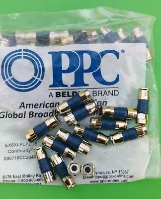 (50 PCS)PPC EX6XLPLPLUS RG6 F Connector Female Compression Fittings PLENUM RATED • $19.99