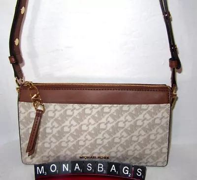 Michael Kors Large Convertible Crossbody Shoulder Bag Vanilla Luggage Empire NWT • $99.99