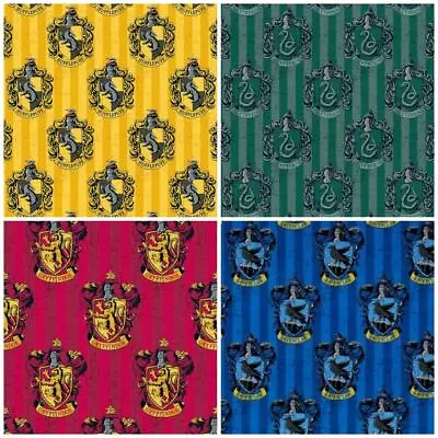 Harry Potter Slytherin Hufflepuff House Crest Sewing Cotton Fabric 1/2 Yard   • $13.50