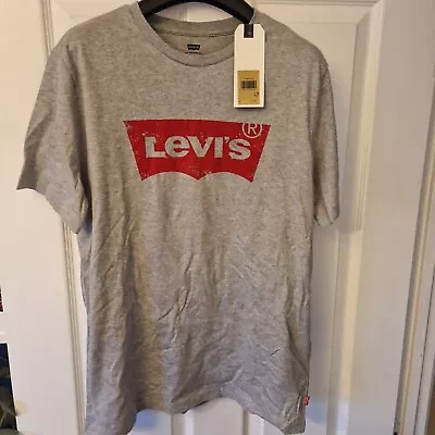 Men’s Heather Grey Levis Logo T Shirt Size Small • £11.99