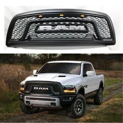 $246.90 • Buy Fit For 2009-2012 Dodge Ram 1500 Grille Rebel Style Front Grill Hood 3 LED USA