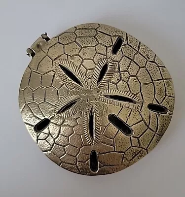 Vintage Solid Brass Sand Dollar Trinket Dish  Box • $21