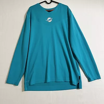 Nike Tee Dri-Fit Miami Dolphins On Field Apparel Long Sleeve Shirt Men XL • $19.98