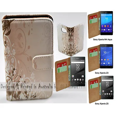 $13.98 • Buy For Sony Xperia Series Chaotic Floral Theme Print Wallet Mobile Phone Case Cover
