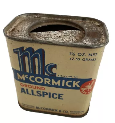 McCormick Ground Allspice Bee Brand Metal Collectible 1.5oz Vintage Spice Tin • $5.99