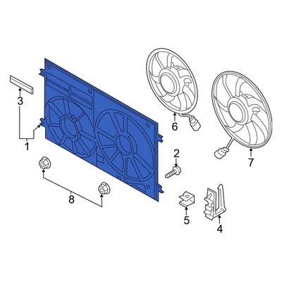 $133.43 • Buy For Volkswagen Jetta 2014-2018 Volkswagen 1KM121205 Engine Cooling Fan Shroud