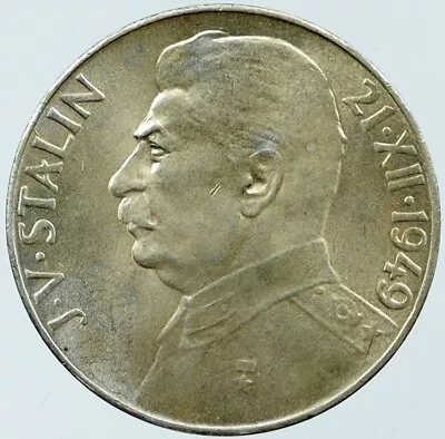 1949 CZECHOSLOVAKIA Josef Stalin Birthday VINTAGE Silver 100 Korun Coin I118322 • $146.80