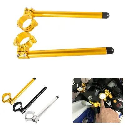 41mm Clip On Handlebars Motorcycle Clip 7/8  Bar For VTR1000 SV650X ZX6R YZF R3 • $49.99