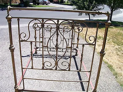 Late 1800's Victorian ANTIQUE Beautiful Brass Bed (full Size) AS-IS • $1500