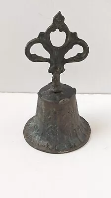 Antique Bronze Monastery Mission Hand Bell With Tongue For Ringing 5 1/2  Tall • $42
