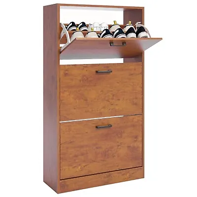 Shoe Rack Shoe Storage Cabinet Wooden Stand Cupboard Unit 3 Drawer Organiser • £52.99