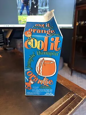 1970s Penn Dairies Pensupreme 1/2 Gallon Milk Container Jumpin’ Thumping’ Orange • $12.99