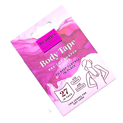 Body Tape 27pcs Pre-Cut Pieces Fashion Boob Tape Double Sided Clothing Adhesive • £3.49