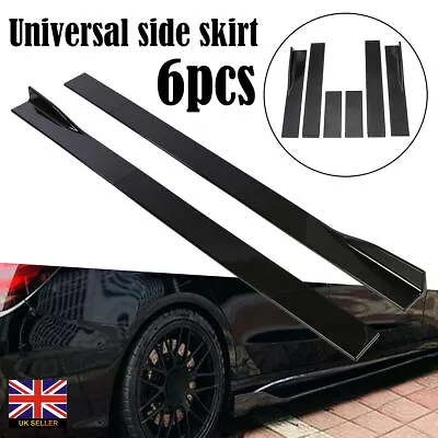 86.6'' Universal Black Car Side Skirt Extension Rocker Panel Splitter Auto Lip C • $45.95