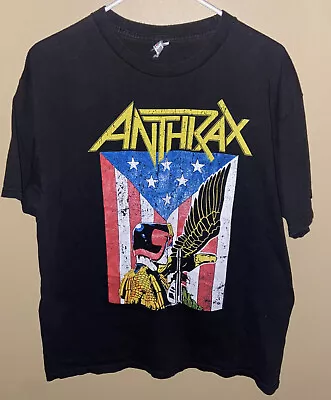 90’s ANTHRAX T-shirt Law Tour Concert Rock Lg Judge Dredd 2017 • $40