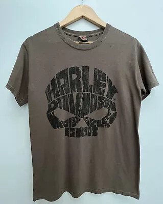 Harley Davidson T Shirt Size S Khaki / Black • $19