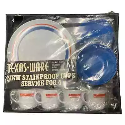 Vintage 16 Pc Melamine Melmac Dish Set Texas Ware Plate Cup Saucer Bowl - Boxed • $69