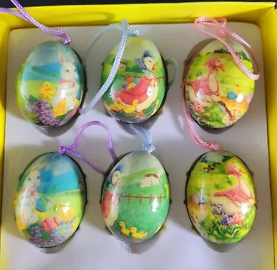 Small Hanging Easter Eggs Vintage Design Lot Of 6 • $18