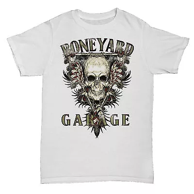 £4.99 • Buy BONEYARD GARAGE MOTORCYCLE BIKER MUSIC ROCKER GOTH TUMBLR FILM MOVIE T Shirt