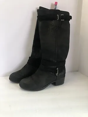 UGG ASTRALIA Darcie Black Leather  High Boots • $65
