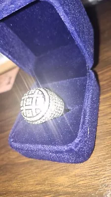 Men's Iced Out Size 8 Simulated Diamond CZ Cross Pinky Ring • $20