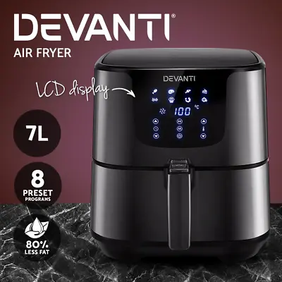 Devanti Air Fryer 7L LCD Fryers Black • $99.90