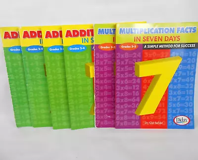 Addition Facts In 7 Days 2-4 Multiplication 3-5 Homeschool Workbooks Lot Of 6 • $11.99