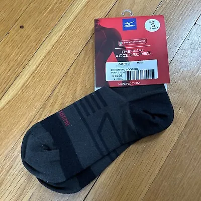 Mizuno Breath Thermo Crew  Running Socks Size Small Black New In Package • $14.99
